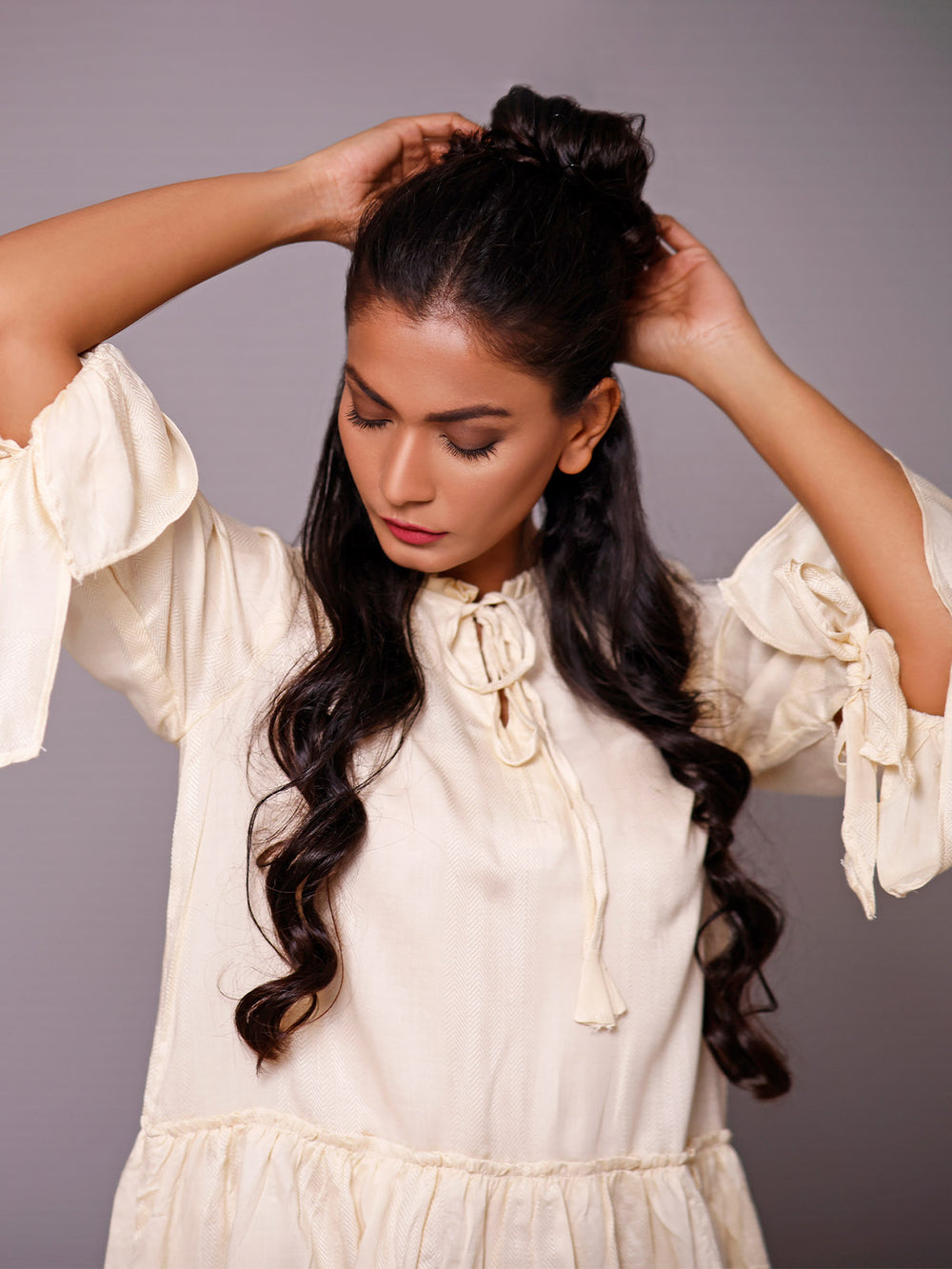 1Pc Solid Fusion Top Viscose Beige - OWTP-1910003