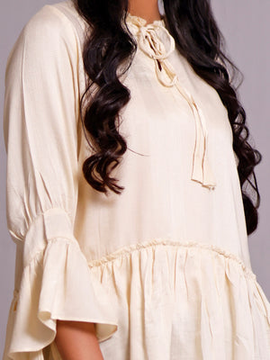 1Pc Solid Fusion Top Viscose Beige - OWTP-1910003