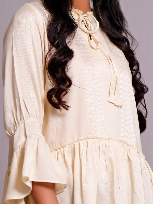 1Pc Solid Fusion Top Viscose Beige - OWTP-1910003