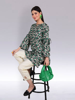 1Pc Printed Fusion Top Lawn Green - OWTP-2302005