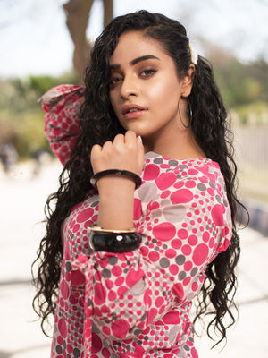 1Pc Printed Fusion Top Lawn Red - OWKT-2012232