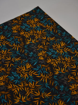 2Pc Printed Unstitched Shirt Trouser Lawn Black & Yellow - OL2P-6450-A