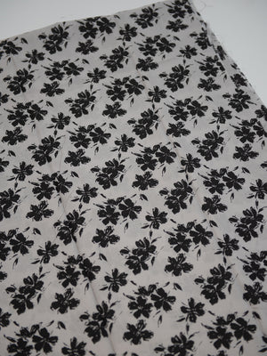 1Pc Printed Unstitched Kurti Swiss Lawn Beige & Black - OLK-6163-B