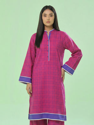 1Pc Printed Unstitched Kurti Swiss Lawn Pink - OLK-6308-A