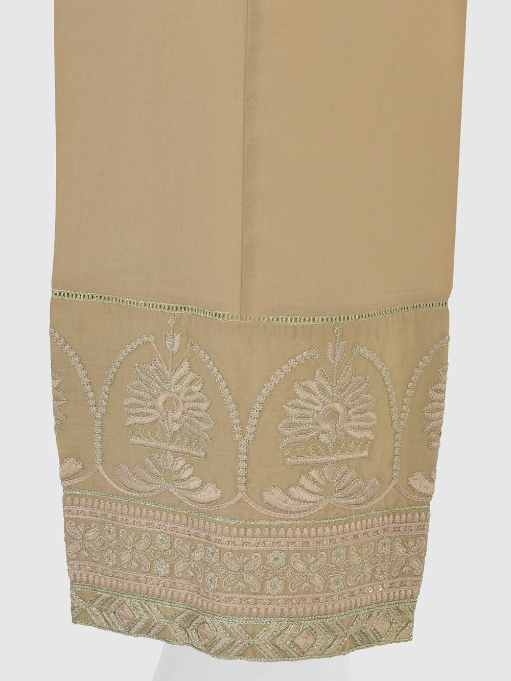 Women Beige Lawn Trouser - OWESP-2301029-1
