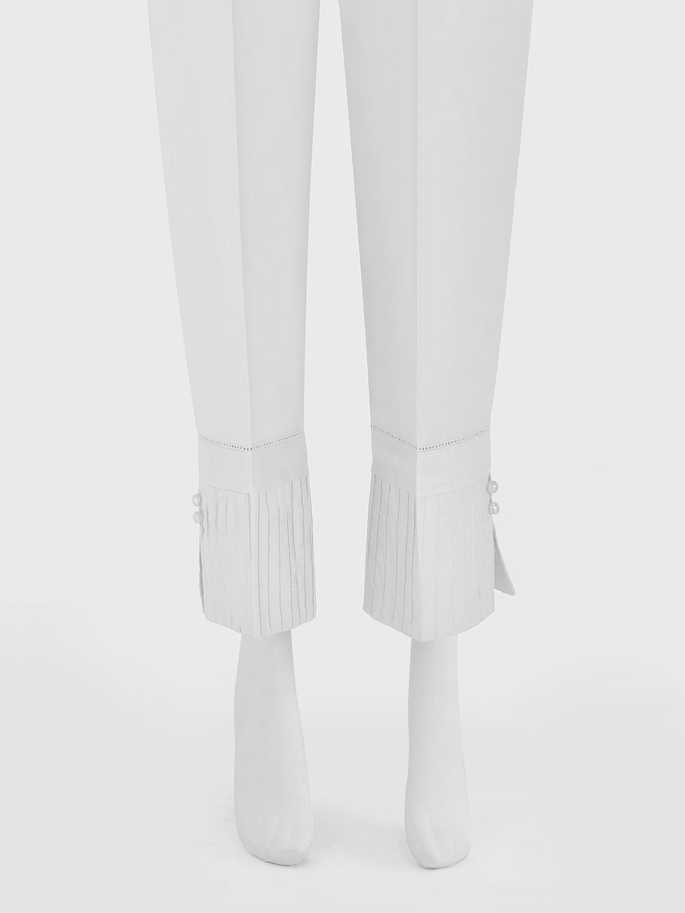Women White Lawn Trouser - OWSP-2206037