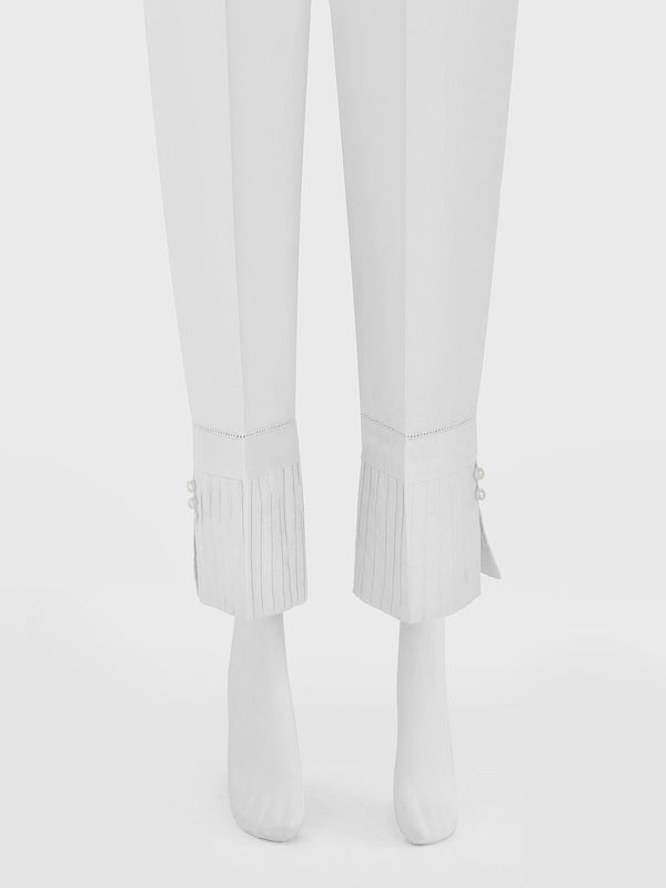 Women White Lawn Trouser - OWSP-2206037