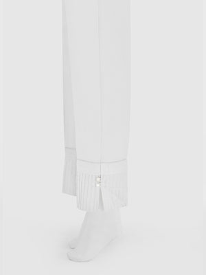 Women White Lawn Trouser - OWSP-2206037