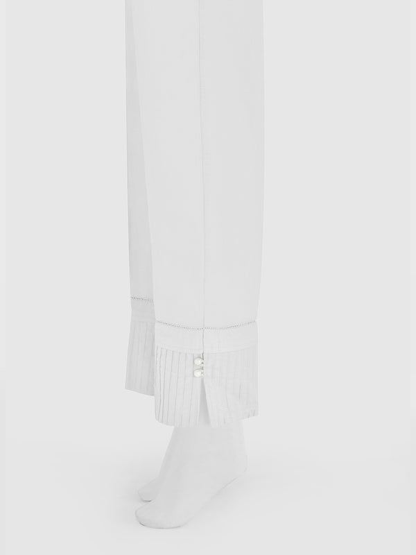 Women White Lawn Trouser - OWSP-2206037