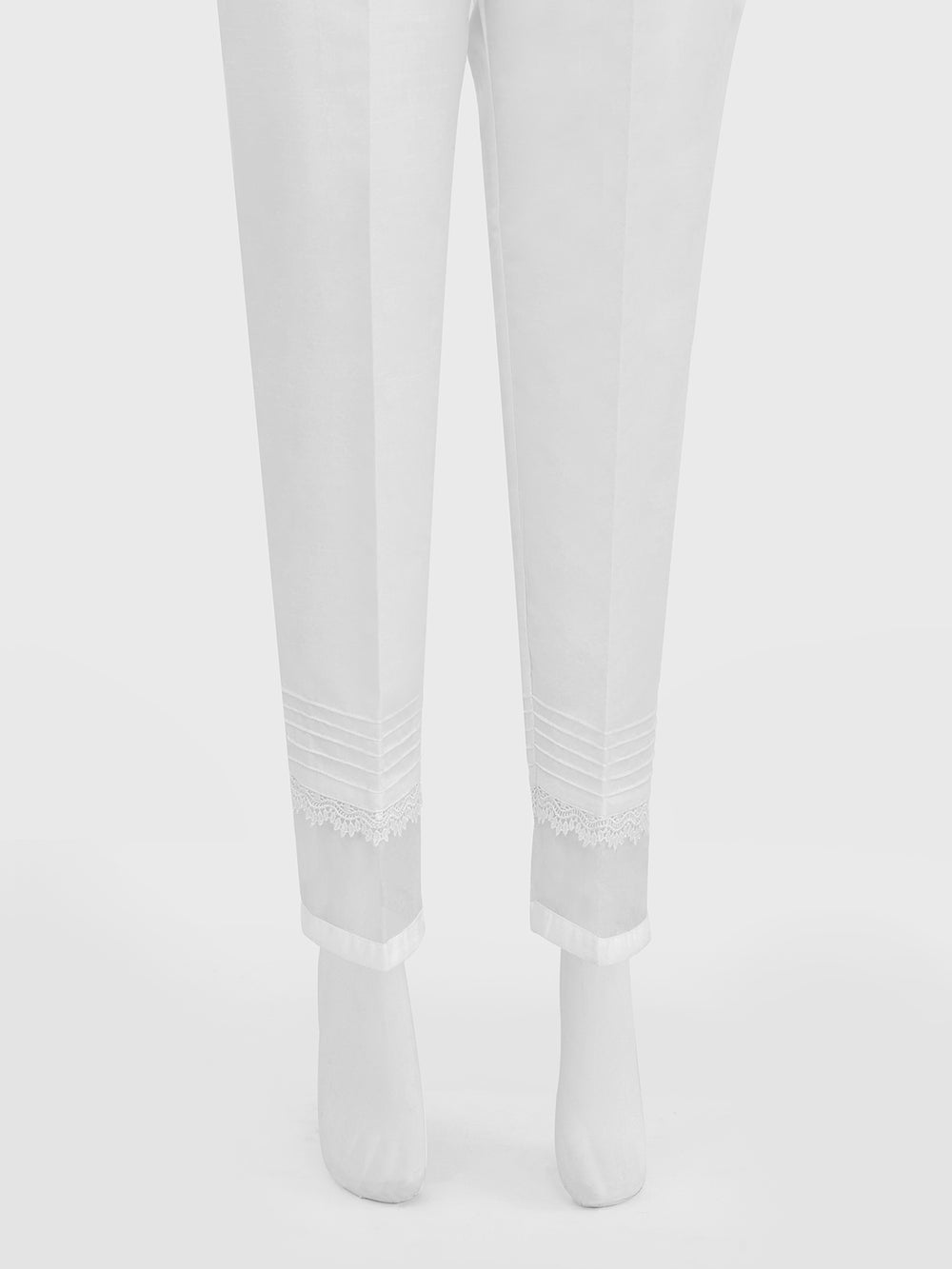 Women White Silk Blend Trouser - OWCP-2208029-1