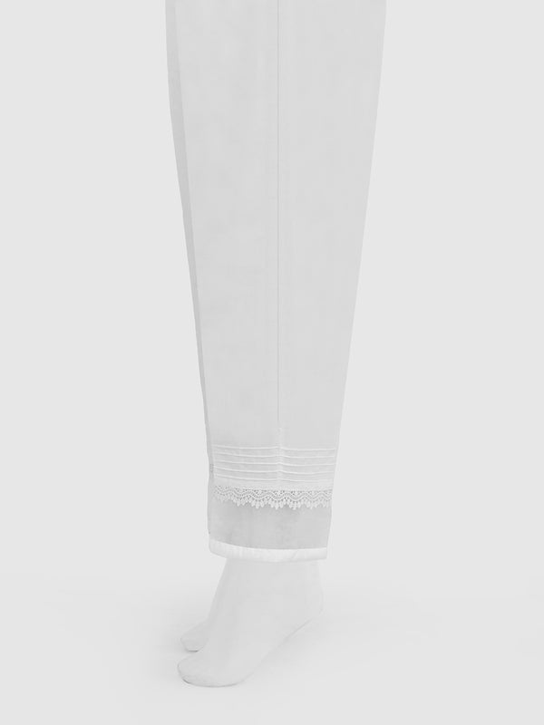 Women White Silk Blend Trouser - OWCP-2208029-1