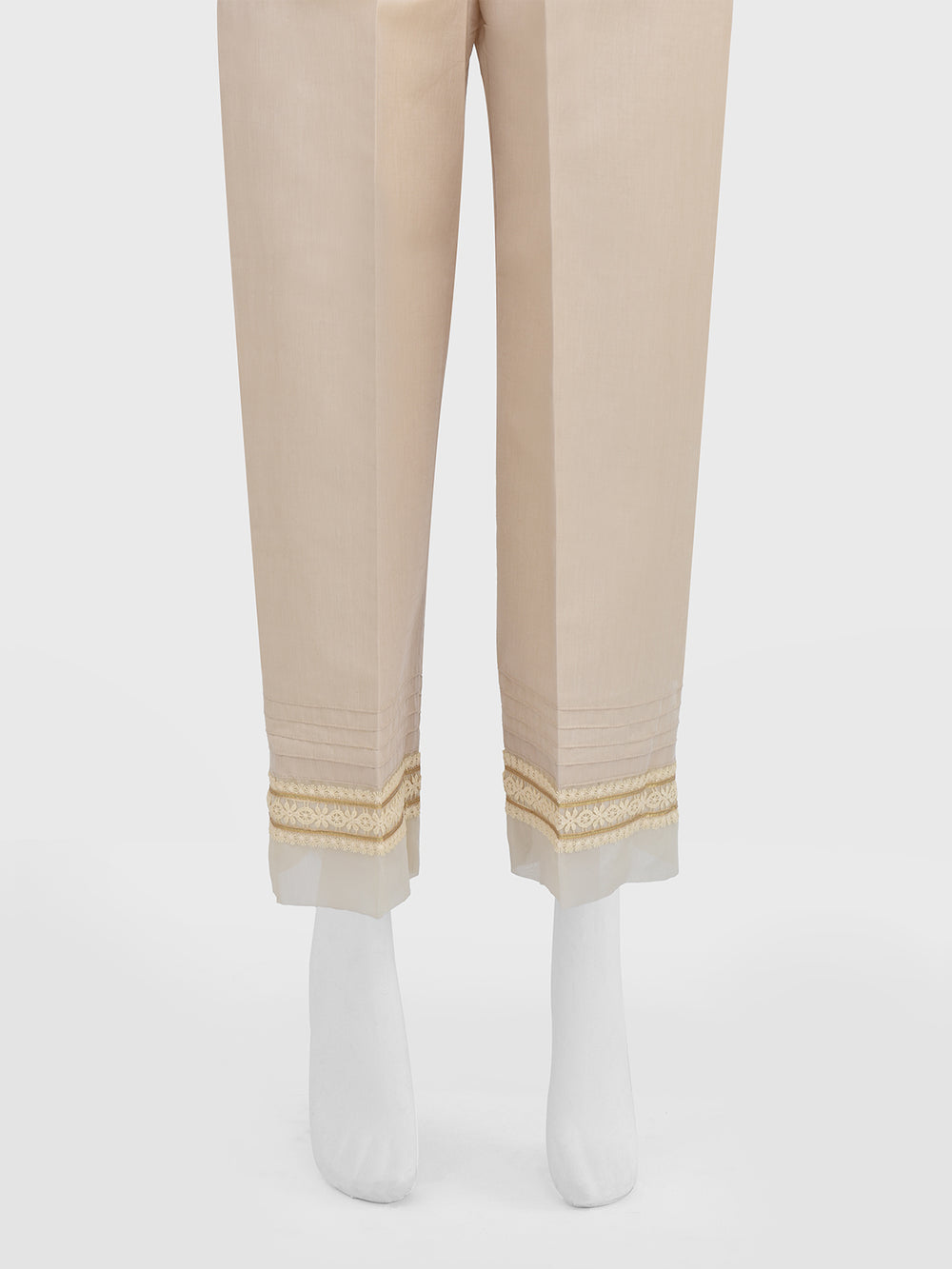 Women Beige Silk Blend Trouser - OWSP-2208030-2