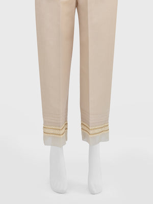Women Beige Silk Blend Trouser - OWSP-2208030-2