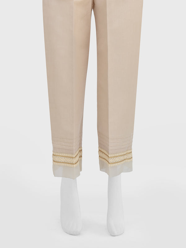 Women Beige Silk Blend Trouser - OWSP-2208030-2