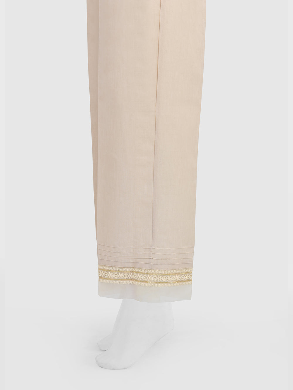 Women Beige Silk Blend Trouser - OWSP-2208030-2