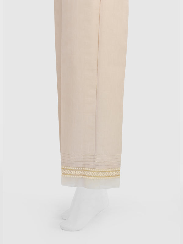 Women Beige Silk Blend Trouser - OWSP-2208030-2