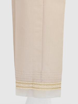 Women Beige Silk Blend Trouser - OWSP-2208030-2