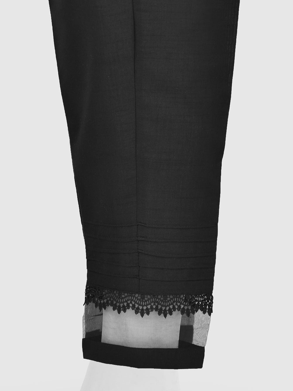 Women Black Silk Blend Trouser - OWCP-2208029