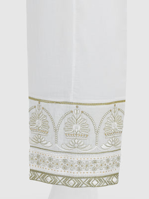 Women White Lawn Trouser - OWESP-2301029