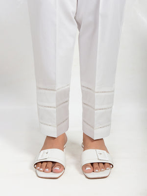 Women White Lawn Trouser - OWSP-2203008