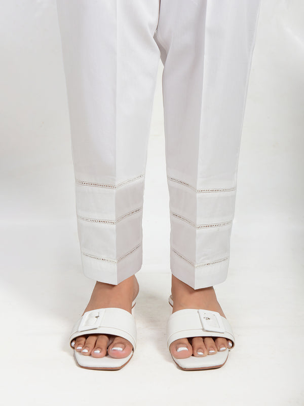 Women White Lawn Trouser - OWSP-2203008