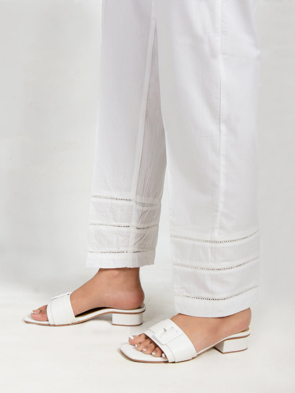 Women White Lawn Trouser - OWSP-2203008