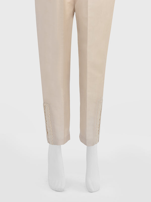 Women Beige Silk Blend Trouser - OWSP-2208028-2