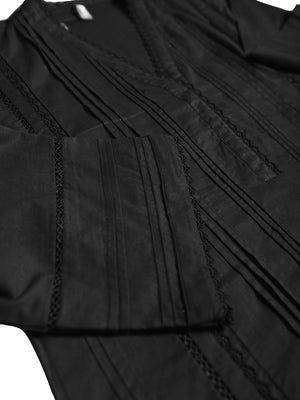 2Pc Dyed Pret Shirt & Trouser Cambric Black - OW2P-2411024-1