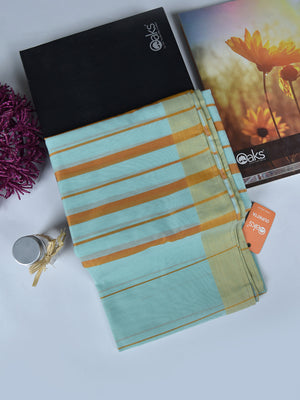 1Pc Printed Pret Dupatta Organza Jacquard Ferozi - OWDT-2504021-2