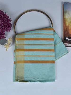 1Pc Printed Pret Dupatta Organza Jacquard Ferozi - OWDT-2504021-2