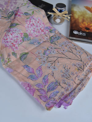 1Pc Printed Pret Dupatta Lawn Baby Pink - OWDT-2504019