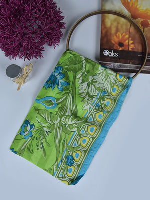 1Pc Printed Pret Dupatta Lawn Green - OWDT-2504019