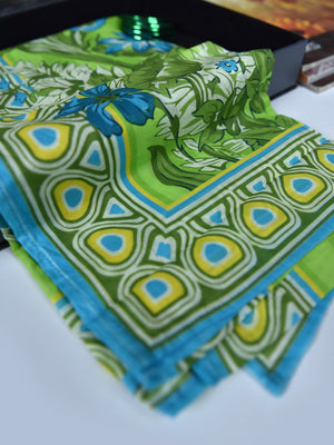 1Pc Printed Pret Dupatta Lawn Green - OWDT-2504019