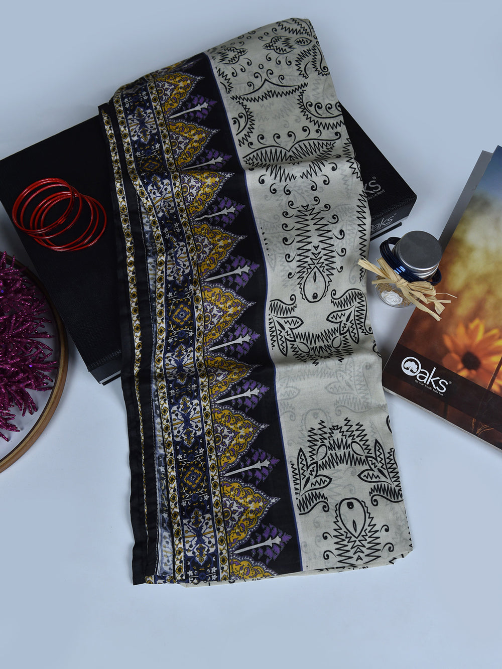 1Pc Printed Pret Dupatta Lawn Multi - OWDT-2504020-10