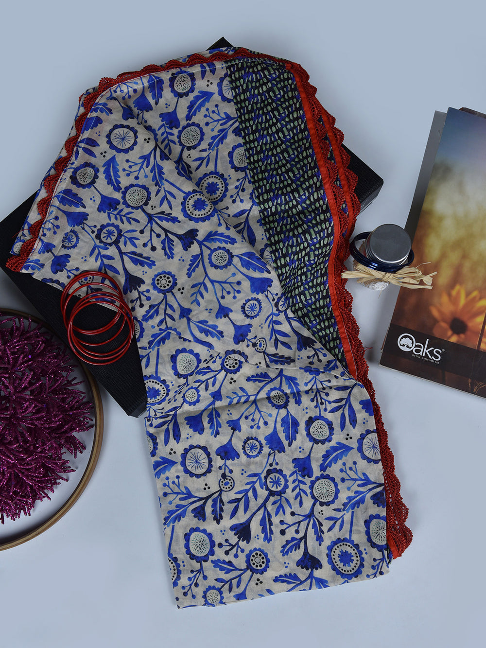 1Pc Printed Pret Dupatta Lawn Multi - OWDT-2504020-1