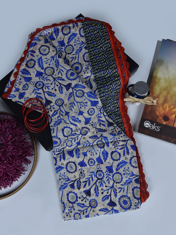 1Pc Printed Pret Dupatta Lawn Multi - OWDT-2504020-1