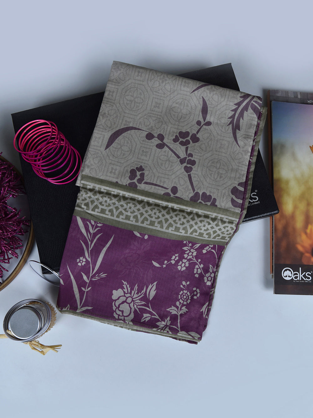 1Pc Printed Pret Dupatta Lawn Multi - OWDT-2504020-3