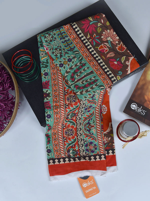 1Pc Printed Pret Dupatta Lawn Multi - OWDT-2504020-4