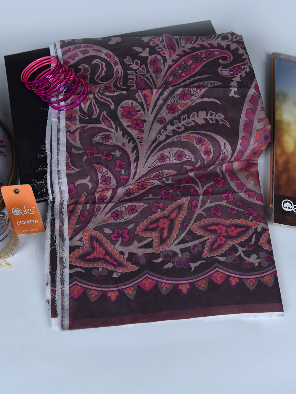 1Pc Printed Pret Dupatta Lawn Multi - OWDT-2504020-7