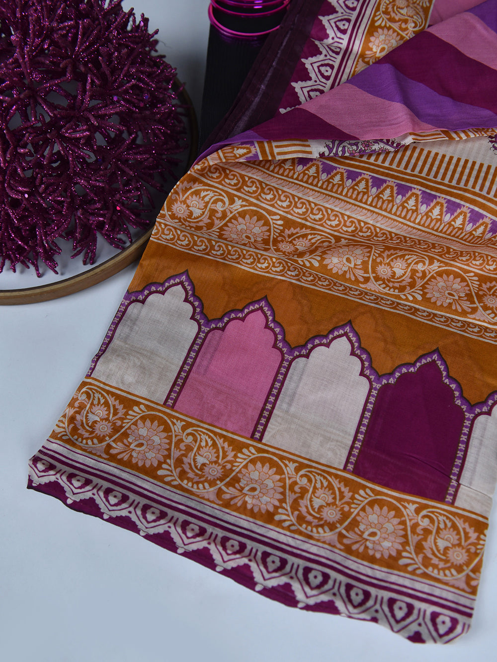 1Pc Printed Pret Dupatta Lawn Multi - OWDT-2504020-8