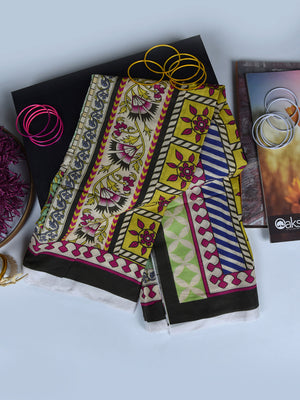 1Pc Printed Pret Dupatta Lawn Multi - OWDT-2504020-9