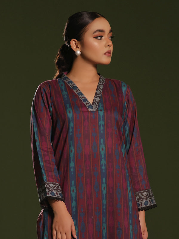 2Pc Printed Unstitched Cambric Pulm - OC2PT-6250-A