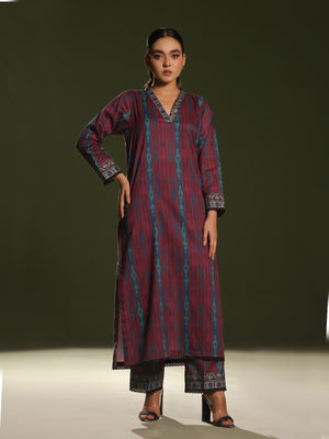 2Pc Printed Unstitched Cambric Pulm - OC2PT-6250-A