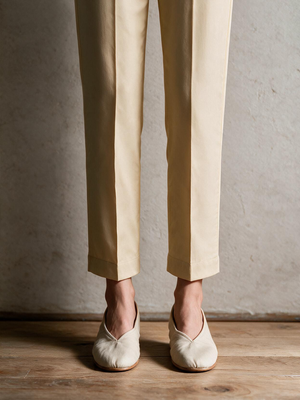 Women Beige Cambric Trouser - OWSP-2411027-1
