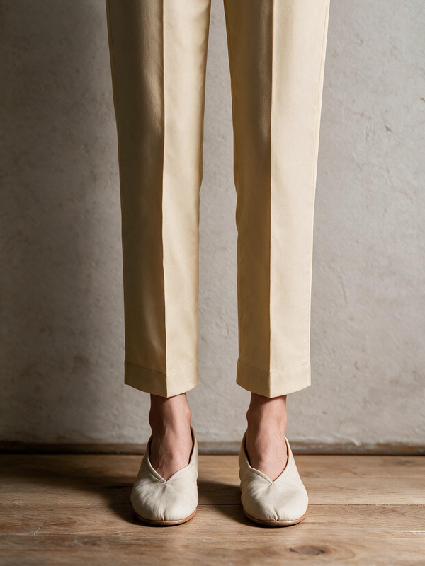 Women Beige Cambric Trouser - OWSP-2411027-1