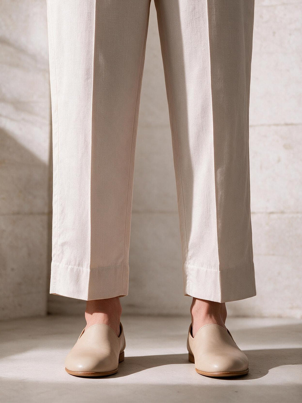 Women Beige Khaddar Trouser - OWKSP-2209013-A