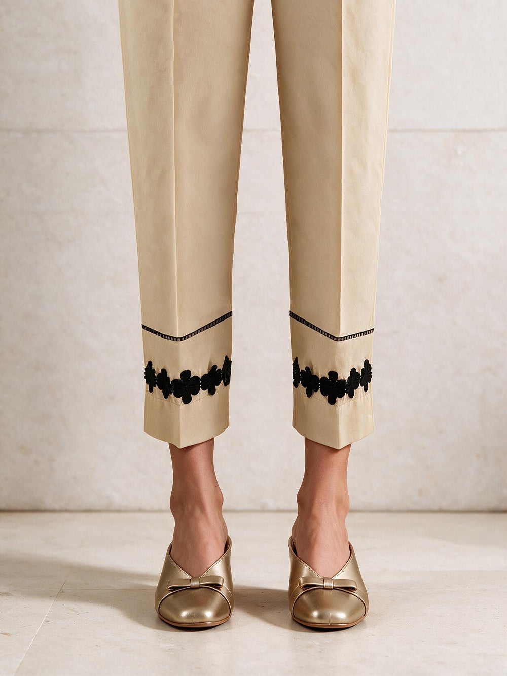 Women Beige Lawn Trouser - OWSP-2109014