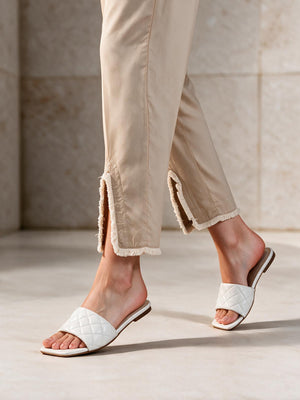 Women Beige Lawn Trouser - OWSP-2203006
