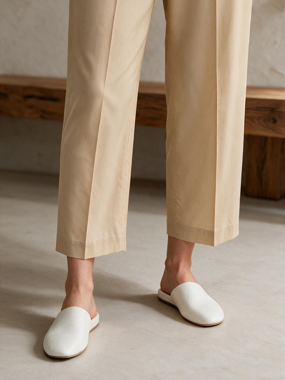 Women Beige Lawn Trouser - OWSP-2406032-1