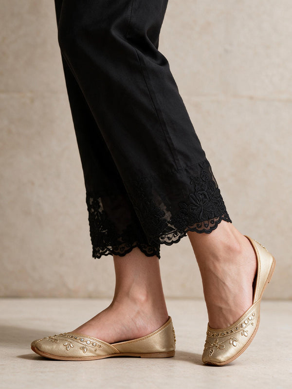 Women Black Lawn Trouser - OWESP-2206032
